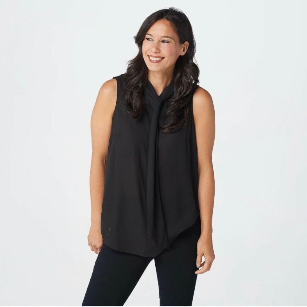 Lisa Rinna Collection Tank Sleeveless with Neck Detail Size Small